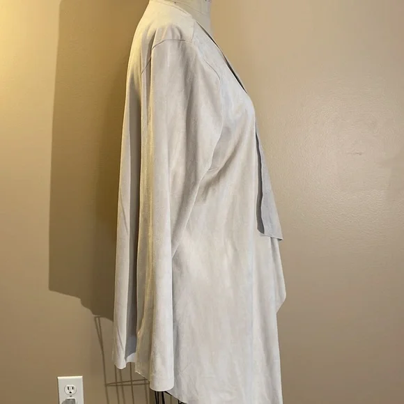 Soft surroundings ultra soft cardigan with raw edge in taupe - Picture 6 of 9